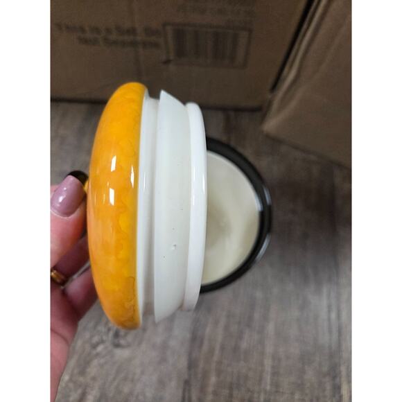 Jennifer Garant Small Canister Lid with Seal Yellow Italian Chef Ceramic - Picture 3 of 7